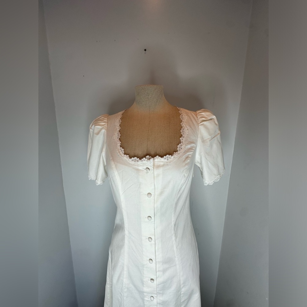 Reformation Alida Organic Cotton Button-Up Midi Dress size 6 - Picture 4 of 9